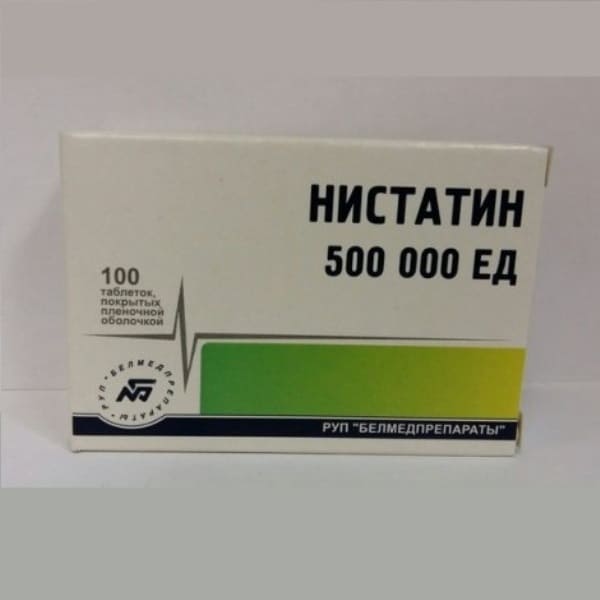 Antifungal medication Nystatin 500,000 I.E. 100 tablets