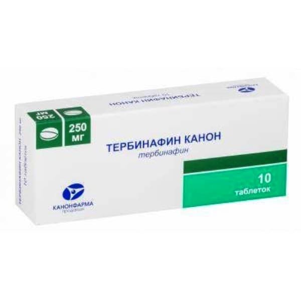 Antifungal medication: Terbinafine 250 mg 14 tablets