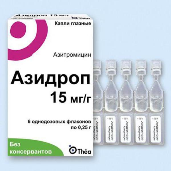 Azidrop eye drops 15 mg / g to 0.25 g 6 bottles
