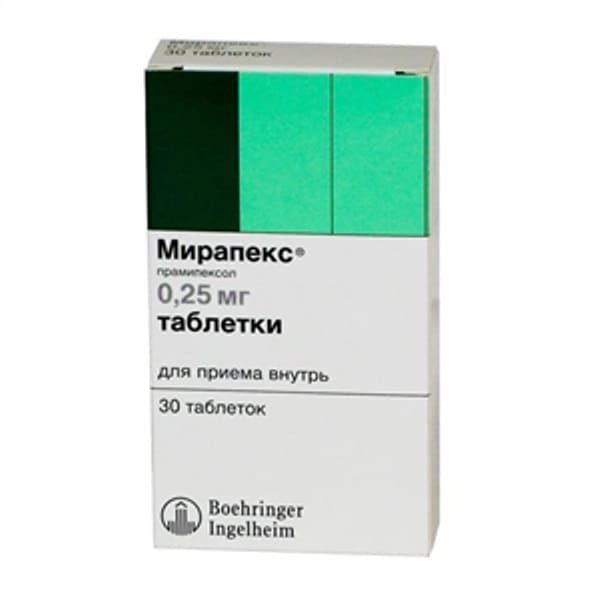 Mirapex 0.25 mg 30 tablets