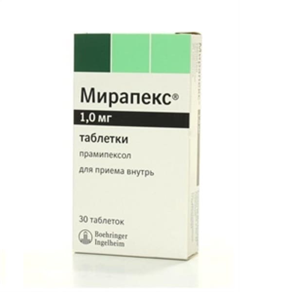 Mirapex 1 mg 30 tablets